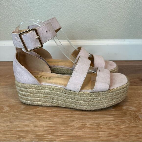 Lulus Suede Powder Blush Espadrille Sandals - Picture 2 of 12